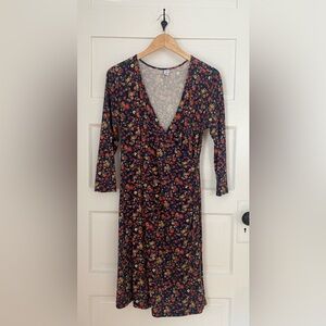 Multi color floral maternity dress